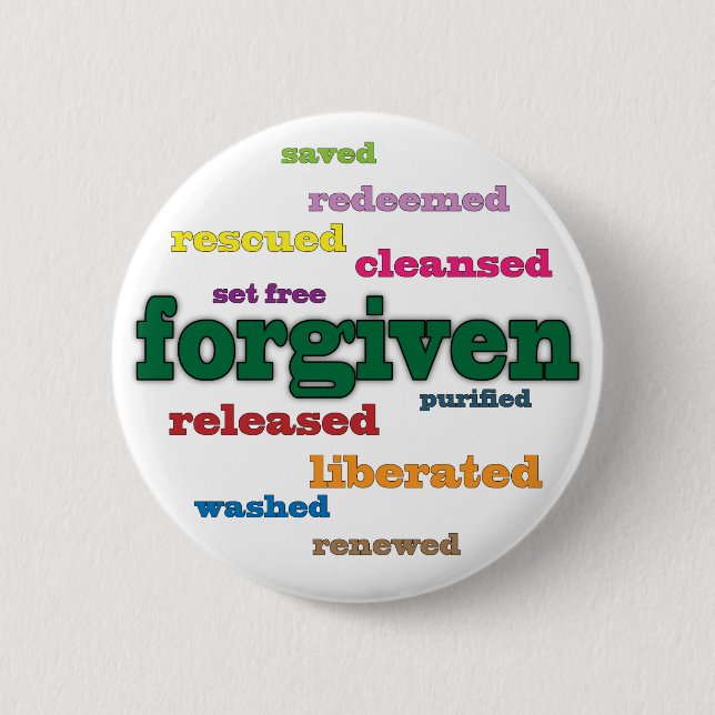 Forgiven Christian button (white) (Front)