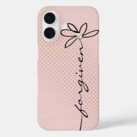 FORGIVEN Doodle Daisy Text Shimmering Gold Dots