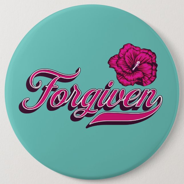 Forgiven Hibiscus  6 Cm Round Badge (Front)
