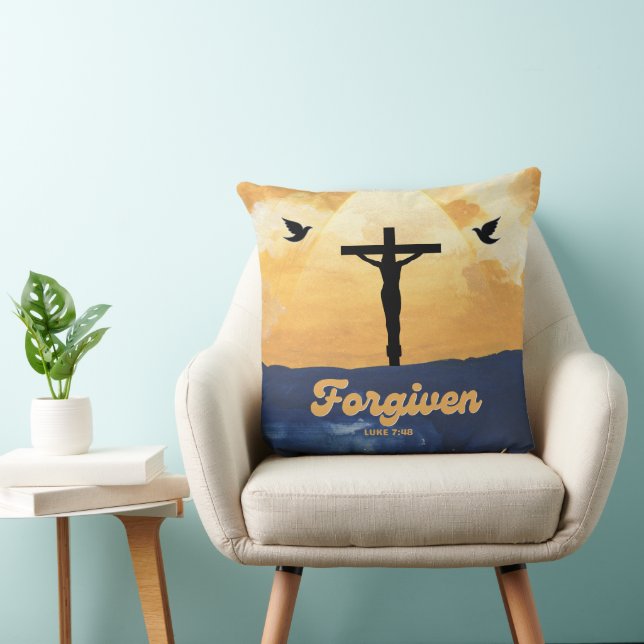 "Forgiven" Luke 7:48 Art Pillow (Chair)