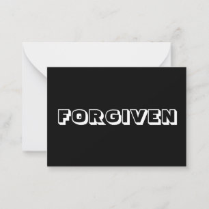 Forgiven, Sorry, black white modern bold card