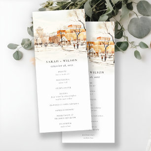 Forgo North Dakota City Scape Wedding Program Card