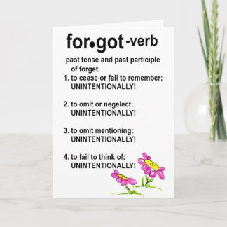 FORGOT-FORGIVE CARD