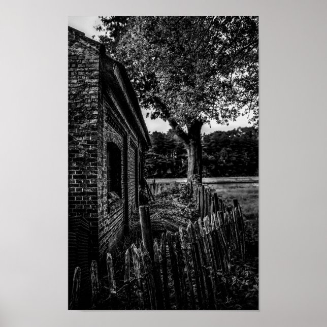 Forgotten Farm Black And White Poster (Front)