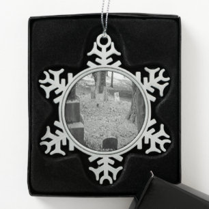 Forgotten Grave Snowflake Pewter Christmas Ornament