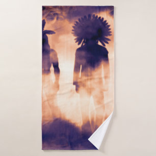 Forgotten Native American Warriors Emerging from t Bath Towel