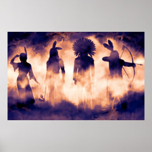 Forgotten Native American Warriors Emerging from t Poster