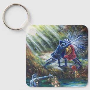 FORGOTTEN ROSE Fighting Knights,Money and Devil Key Ring