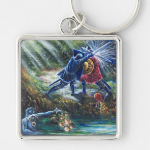 FORGOTTEN ROSE Fighting Knights,Money and Devil Key Ring