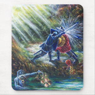 FORGOTTEN ROSE Fighting Knights,Money and Devil Mouse Mat