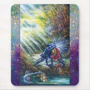 FORGOTTEN ROSE Fighting Knights,Money and Devil Mouse Mat