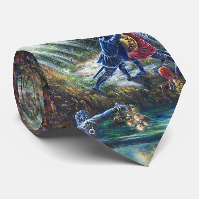 FORGOTTEN ROSE Fighting Knights,Money and Devil Tie (Rolled)