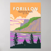 Forillon National Park Canada Travel Art Vintage