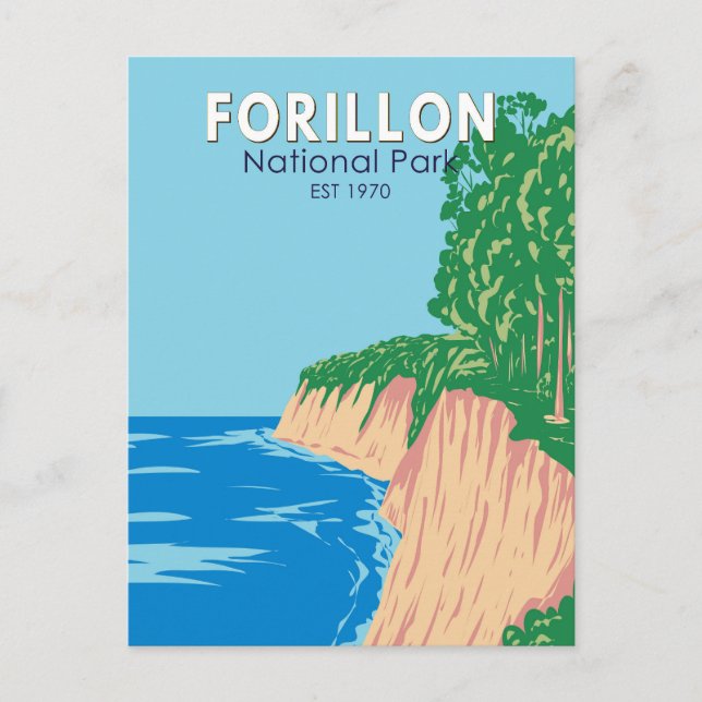 Forillon National Park Canada Vintage Art Postcard (Front)