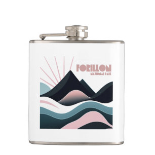 Forillon National Park Coloured Hills Hip Flask