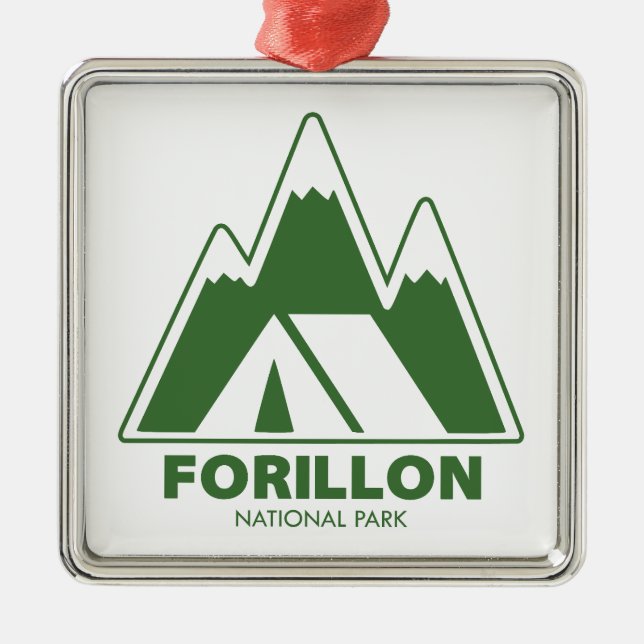Forillon National Park Mountains Camping Metal Tree Decoration (Front)