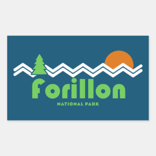 Forillon National Park Retro Rectangular Sticker