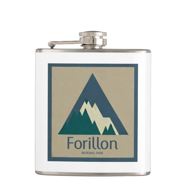 Forillon National Park Rustic Hip Flask (Front)