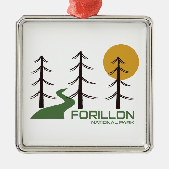 Forillon National Park Trail Metal Tree Decoration (Front)