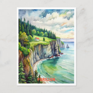 Forillon National Park Watercolor Painting Postcard