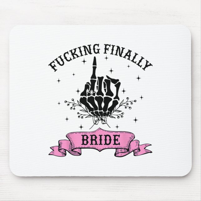 Foring Finally Bride Skeleton Hand Halloween Bache Mouse Mat (Front)