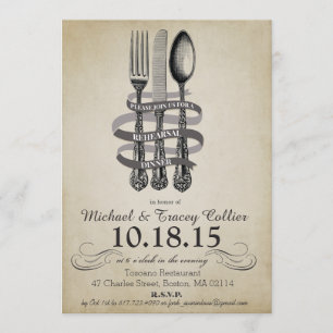 Fork and Knife Rehearsal Dinner Invitation