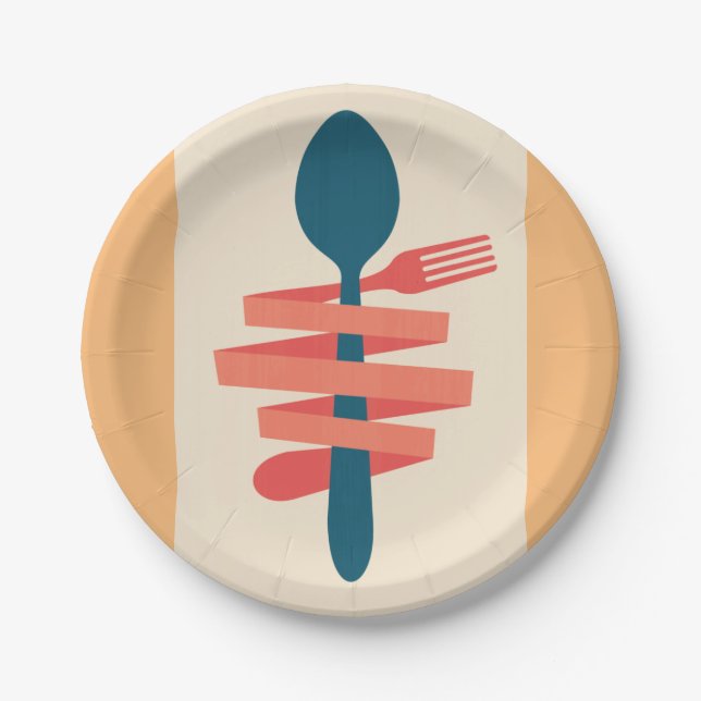 Fork And Spoon Paper Plate (Front)