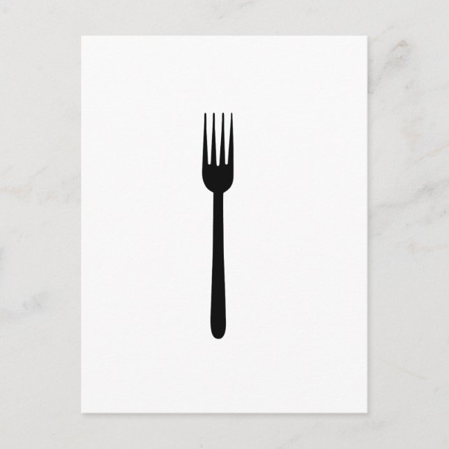 Fork Cutlery Silhouette Simple Art Foodie Love Eat Postcard (Front)