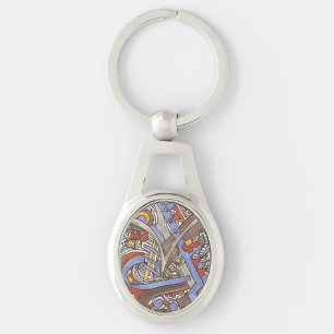 Fork In The Road - Abstract Art Ink Drawing Key Ring