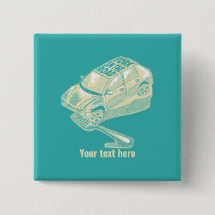 Fork in the road car accident 15 cm square badge