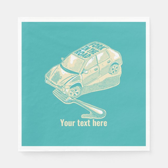 Fork in the road car accident napkin (Front)