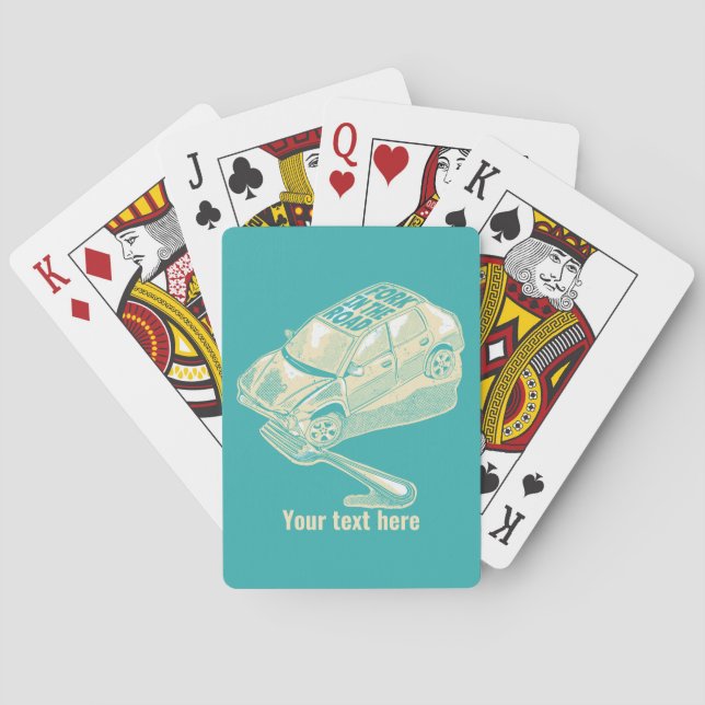 Fork in the road car accident playing cards (Back)