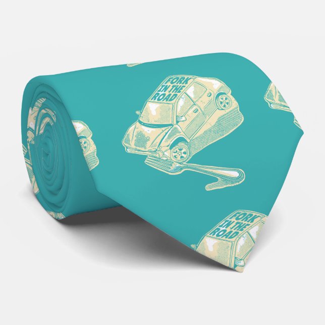Fork in the road car accident tie (Rolled)