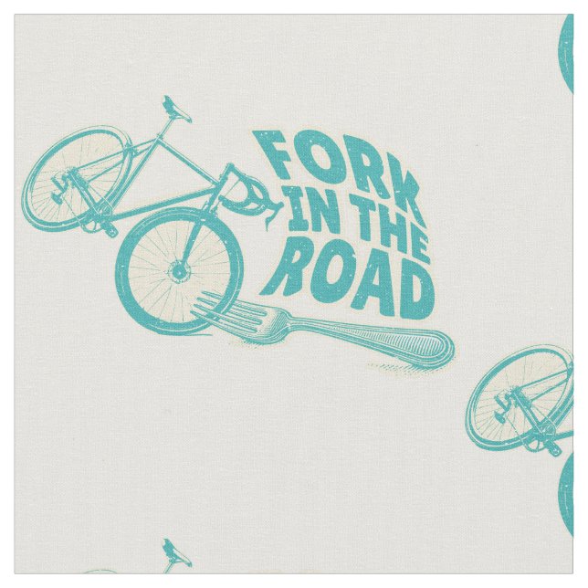 Fork in the road Funny bicycle Fabric (Close Up)