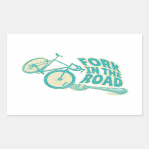 Fork in the road Funny bicycle Rectangular Sticker