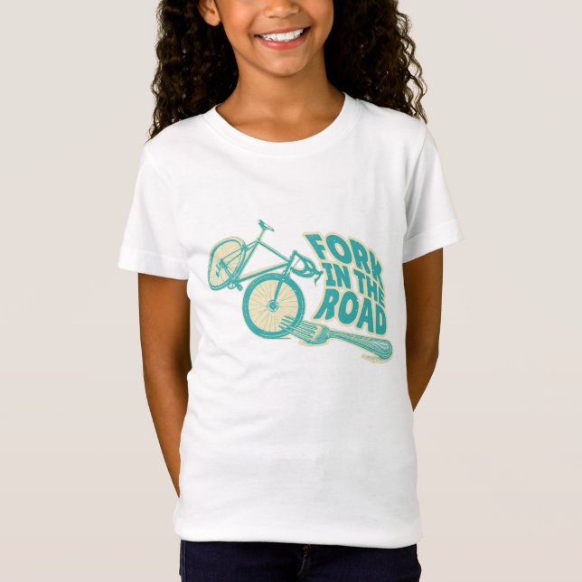 Fork in the road Funny bicycle T-Shirt (Front)