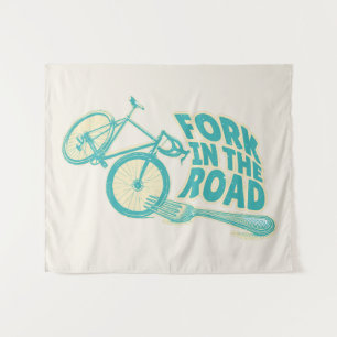 Fork in the road Funny bicycle Tapestry