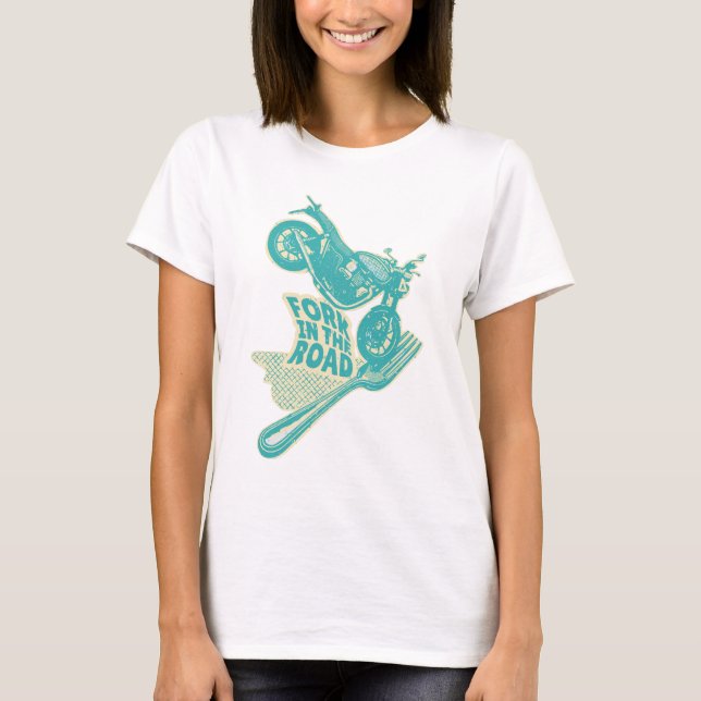 Fork in the road motorcycle crash T-Shirt (Front)