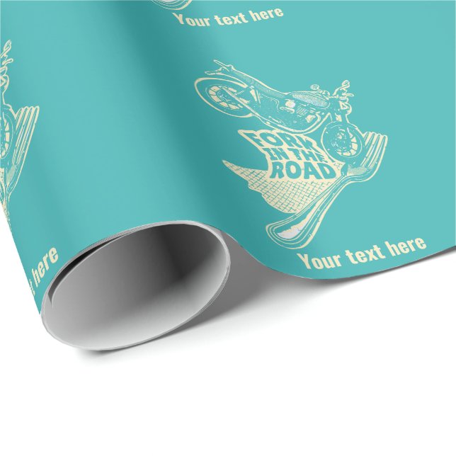 Fork in the road motorcycle crash wrapping paper (Roll Corner)