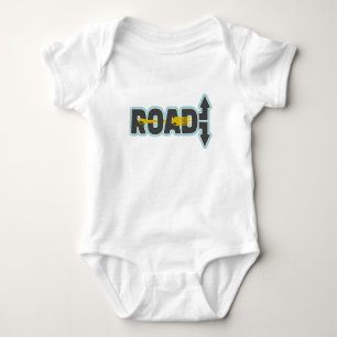 Fork in the road typographic text art baby bodysuit