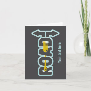 Fork in the road typographic text art card