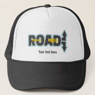 Fork in the road typographic text art trucker hat