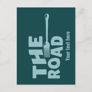 Fork in the road typography postcard