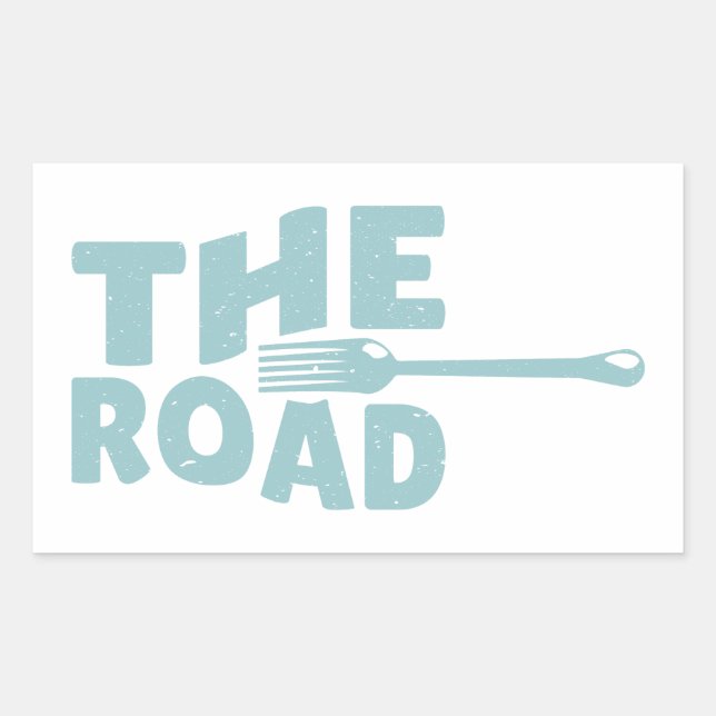 Fork in the road typography rectangular sticker (Front)