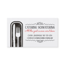 Fork knife culinary chef catering business card