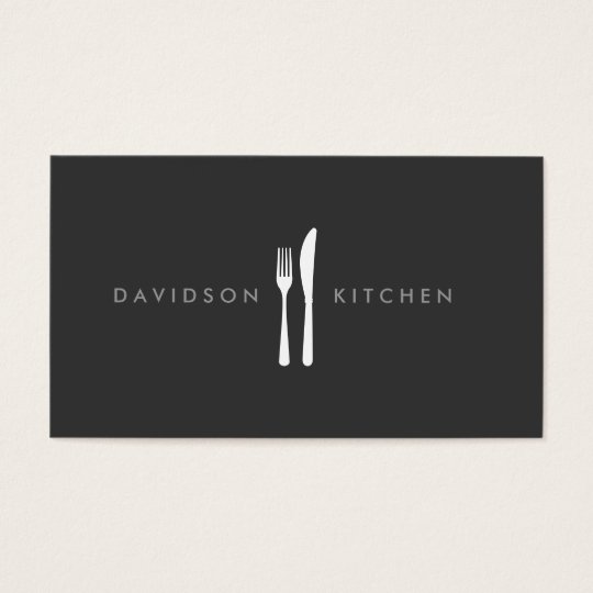 Fork & Knife Logo 2 for Chef, Foodie, Restaurant Business Card