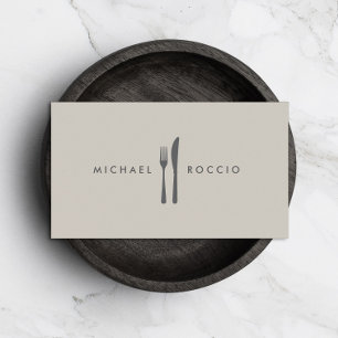 Fork & Knife Logo for Chef, Foodie, Restaurant Business Card