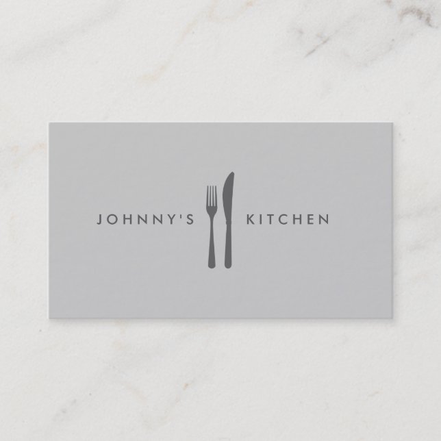 Fork & Knife Logo Kitchen/Restaurant/Cafe Business Card (Front)