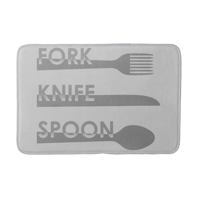 Fork Knife Spoon Bath Mat (Front)