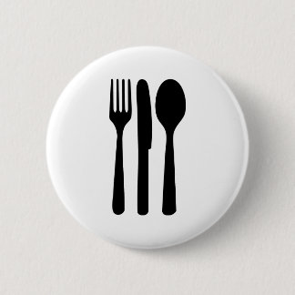 fork knife spoon icon 6 cm round badge